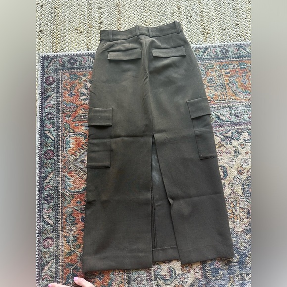 Aritzia Babaton Cargo Maxi Work Skirt In Brown (gray version pictured) | Sz 00 - Picture 3 of 6